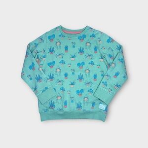 Indikidual Plant Allover Pattern Green Organic Sweatshirt